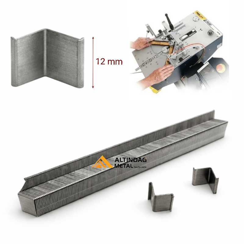 12 mm Agraf Çerçeve Köşe Çivisi – 45° V Çivi | Yerli Üretim | 3000 Adet