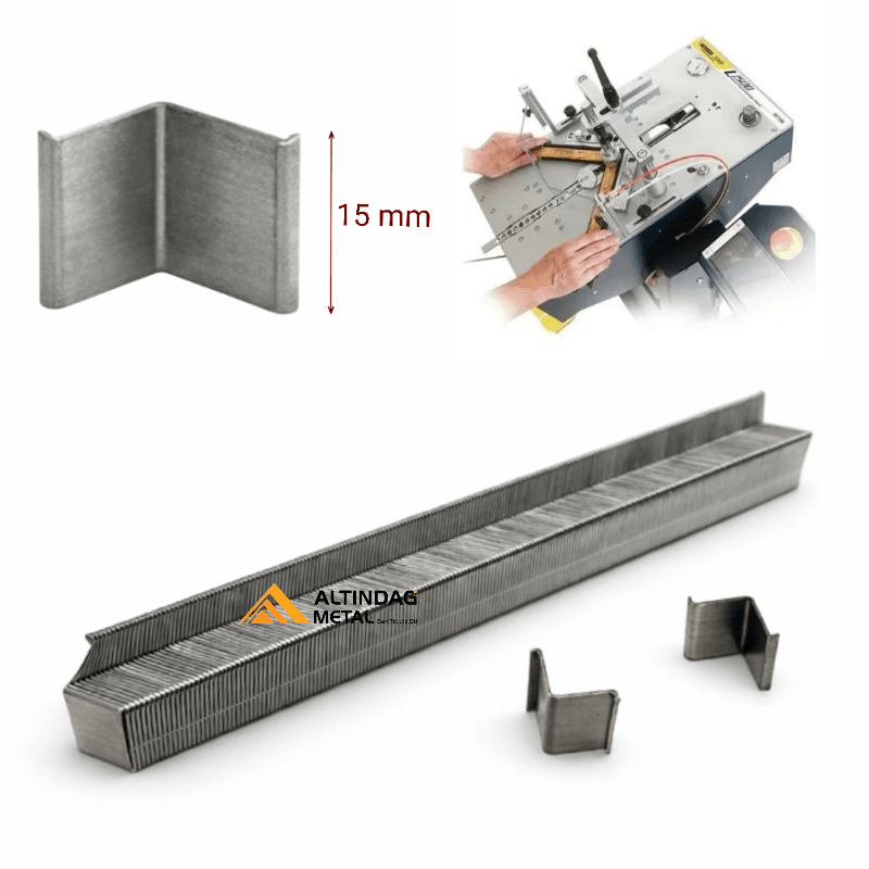 15 mm Agraf Çerçeve Köşe Çivisi – 45° V Çivi | Yerli Üretim | 2000 Adet