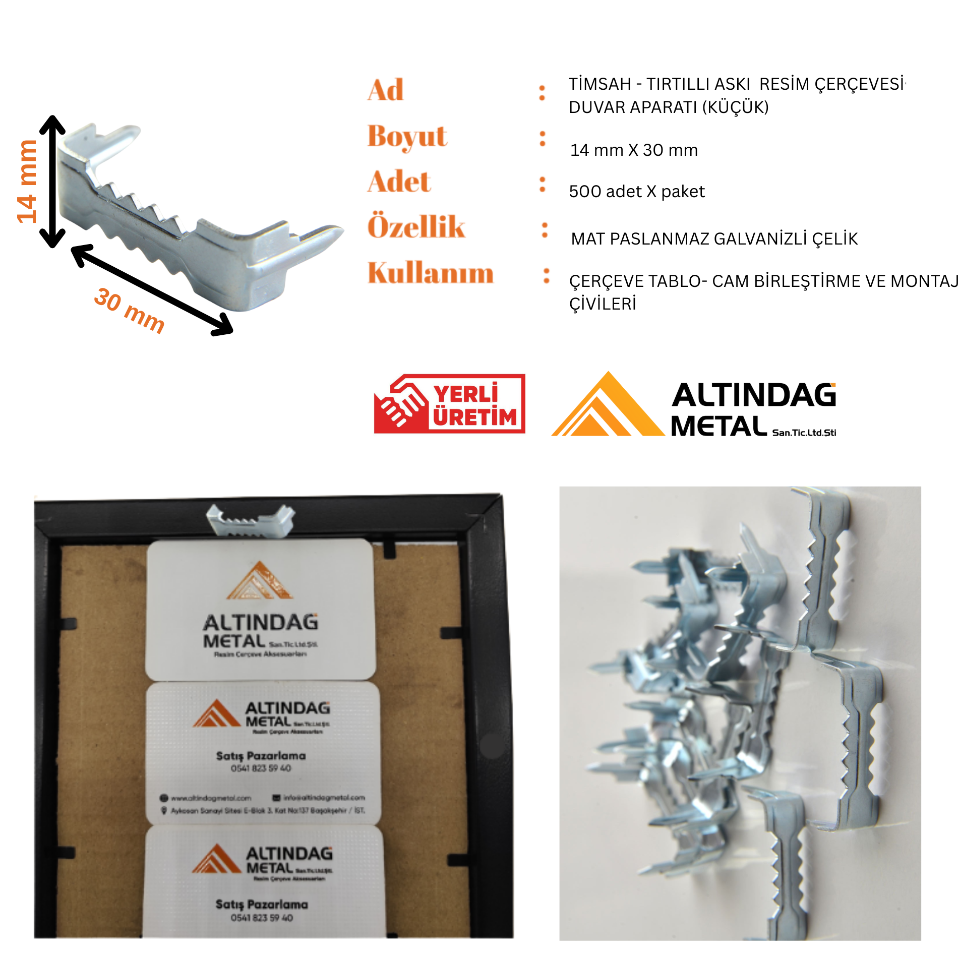 TİMSAH - TIRTILLI ASKI  RESİM ÇERÇEVESİ DUVAR APARATI (KÜÇÜK)