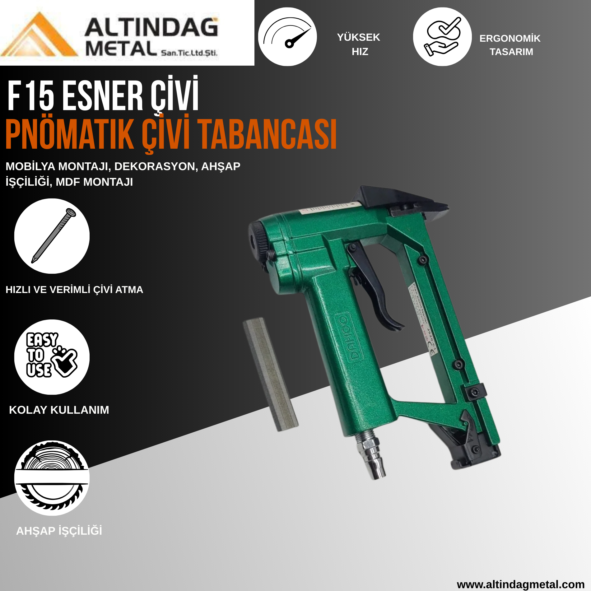 F15 Esner Çivi Pnömatik Tabanca