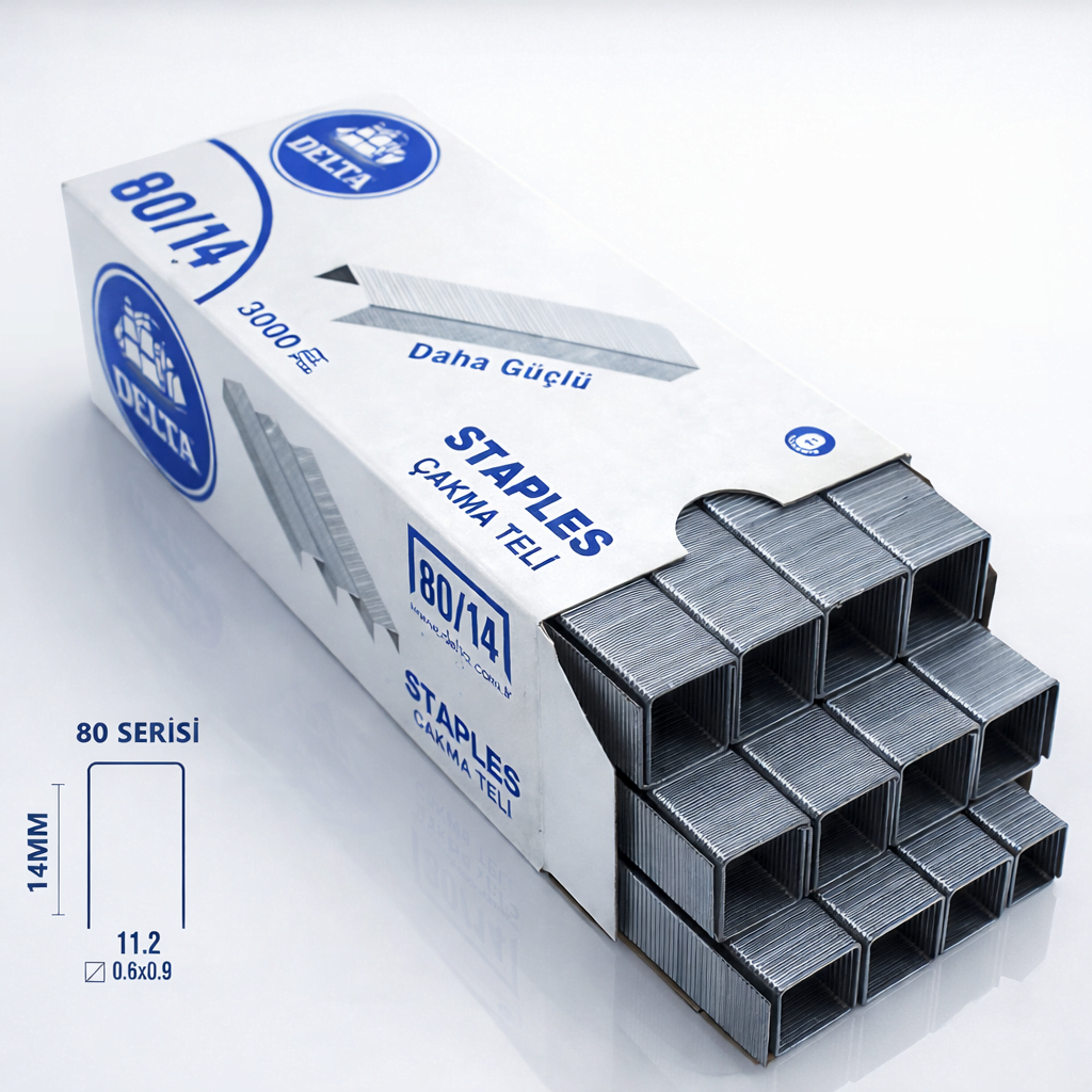 Delta 80/14 Zımba Teli | 3000 Adet | Profesyonel Zımba Teli