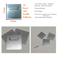 UV BASKI CAM AYNA MDF ASKISI - SİLİKONLA BANT YAPIŞKANLA MONTAJ