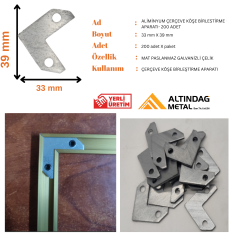 ALÜMİNYUM PROFİL ÇERÇEVE KÖŞE BİRLEŞTİRME ASKI APARATI M6 DİŞ ÇEKİLİ