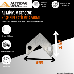 ALÜMİNYUM PROFİL ÇERÇEVE KÖŞE BİRLEŞTİRME ASKI APARATI M6 DİŞ ÇEKİLİ