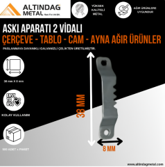 ÇERÇEVE CAM AYNA TABLO İKİ VİDALI TIRTIRLI TİMSAH ASKI APARATI - MİKRO