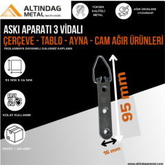 3 Vidalı Askı Aparatı – Çerçeve, Tablo, Ayna ve Cam Gibi Ağır Ürünler İçin Montaj Çözümü
