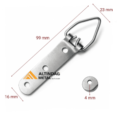 Çelik Duvar Askısı 3 Delikli 99 mm –  Tablo, Ayna ve Çerçeve Askı Aparatı (100 Adet)