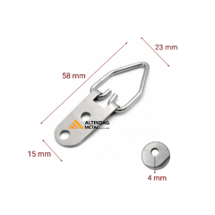 Çelik Duvar Askısı 2 Delikli - 58 mm - Tablo, Ayna ve Çerçeve Askı Aparatı