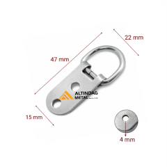 Çelik Duvar Askısı 2 Delikli - 47 mm - Tablo, Ayna ve Çerçeve Askı Aparatı