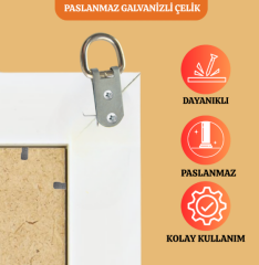 Büyük Boy 2 Vidalı Askı Aparatı – Çerçeve, Ayna, Cam ve Tablo İçin (100 Adet)