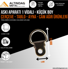 1 Vidalı Askı Aparatı – Çerçeve, Tablo, Ayna ve Cam Montajı İçin Pratik Asma Çözümü