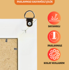 1 Vidalı Askı Aparatı – Çerçeve, Tablo, Ayna ve Cam Montajı İçin Pratik Asma Çözümü