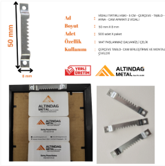 5 cm Vidalı Tırtırlı Askı Aparatı – 2 Vidalı | Çerçeve, Tablo, Ayna ve Cam Montajı İçin Dayanıklı Metal Asma Parçası