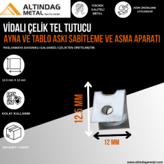 VİDALI ÇELİK TEL TUTUCU - AYNA VE TABLO ASKI SABİTLEME VE ASMA APARATI