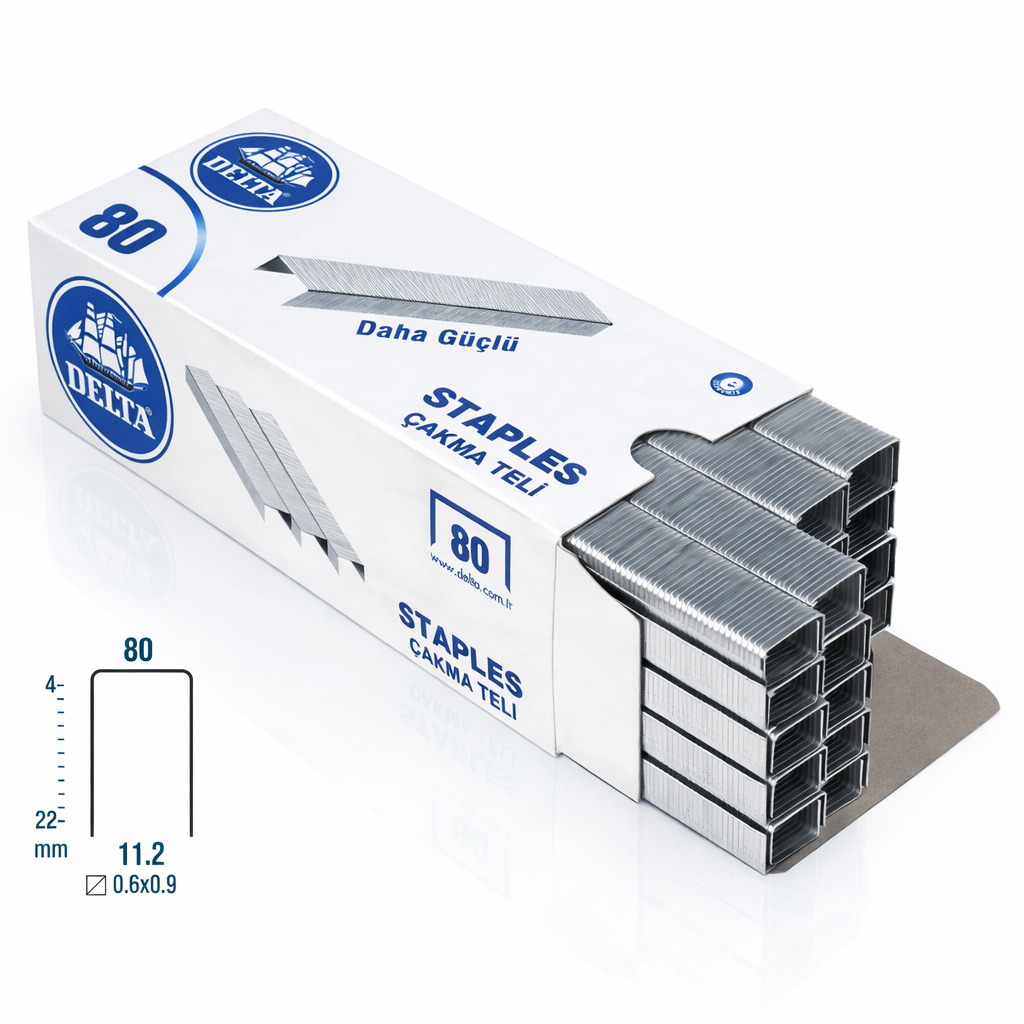 Delta 80 Zımba Teli | 5000 Adet | Profesyonel Zımba Teli