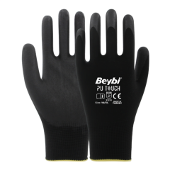 Beybi PU Touch İş Eldiveni | Poliüretan Kaplı, Parmak Hassasiyetli, Gıda Uyumlu