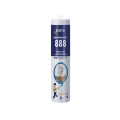 Bostik Çekomastik 888 Şeffaf Asetik Silikon 280 ml – Banyo, Mutfak ve Pencere İçin Suya Dayanıklı Şeffaf Silikon